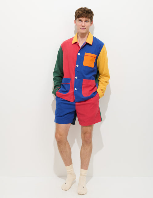 The Colorblock Flannel Sleep Short