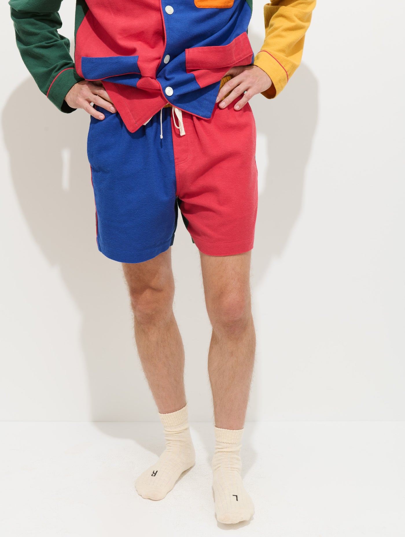 The Colorblock Flannel Sleep Short