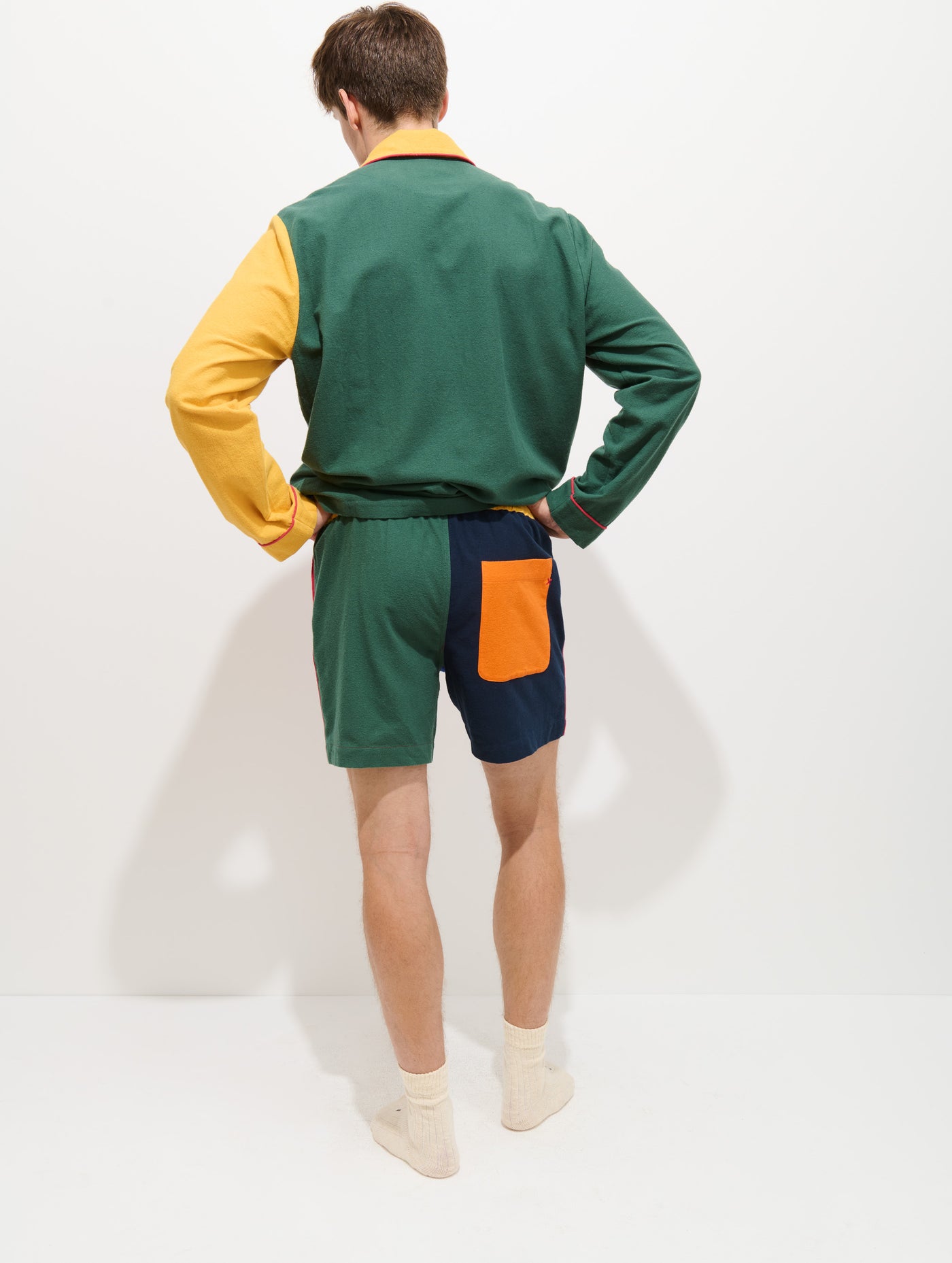 The Colorblock Flannel Sleep Short