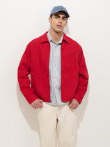 Andre Zip Jacket In Linen Twill