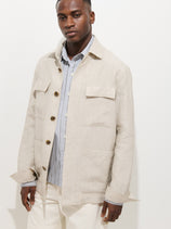 Riviera Work Jacket In Flax Linen