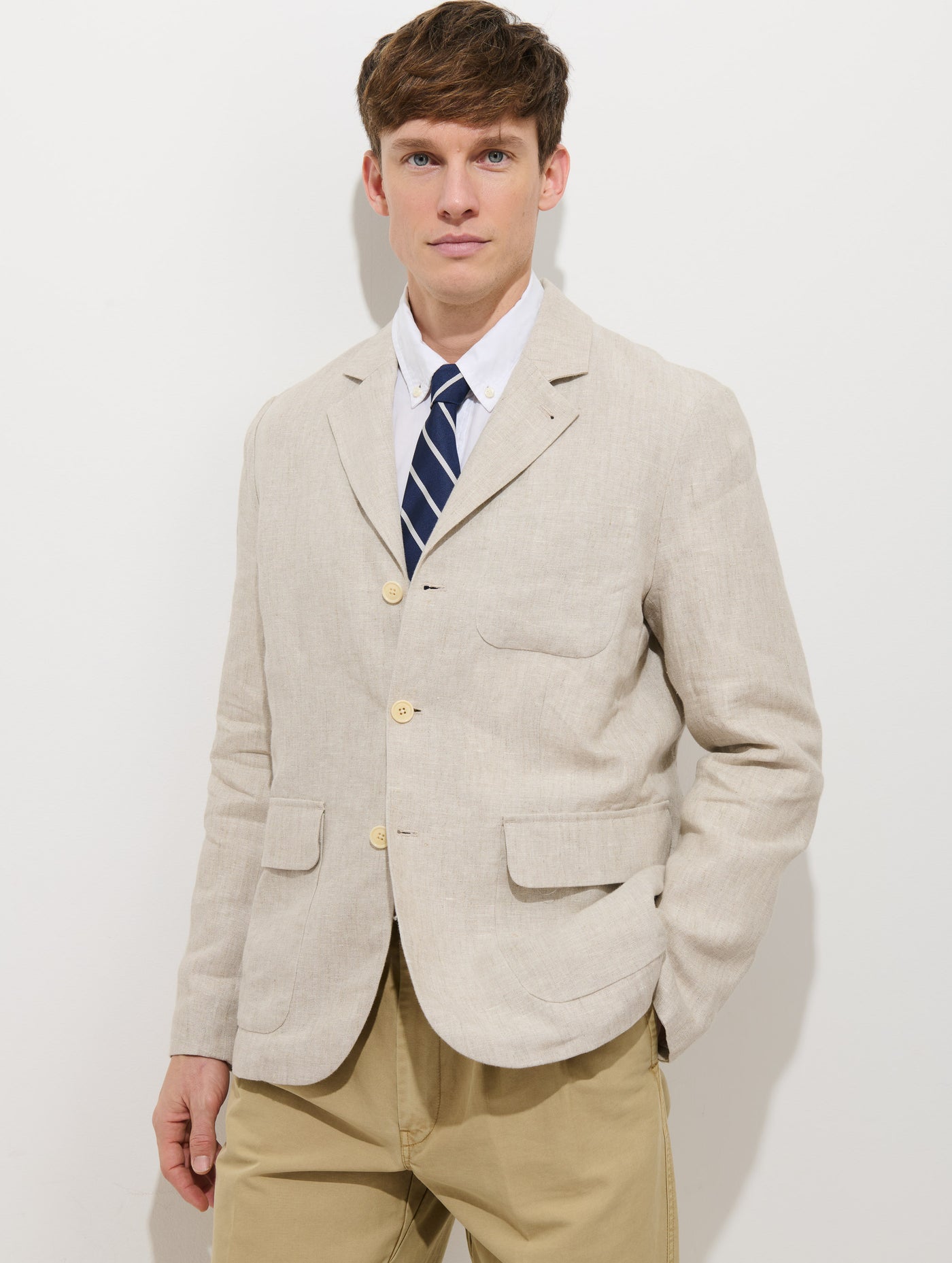 Mercer Linen Jacket In Flax