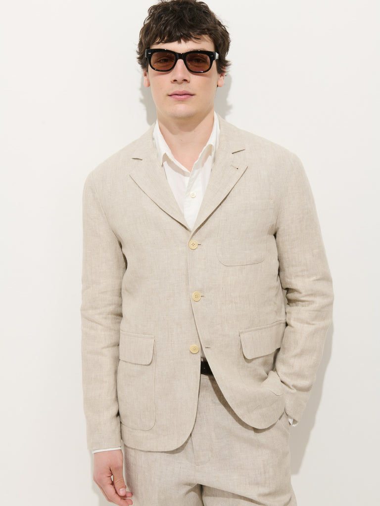 Mercer Linen Jacket In Flax from Alex Mill - $295