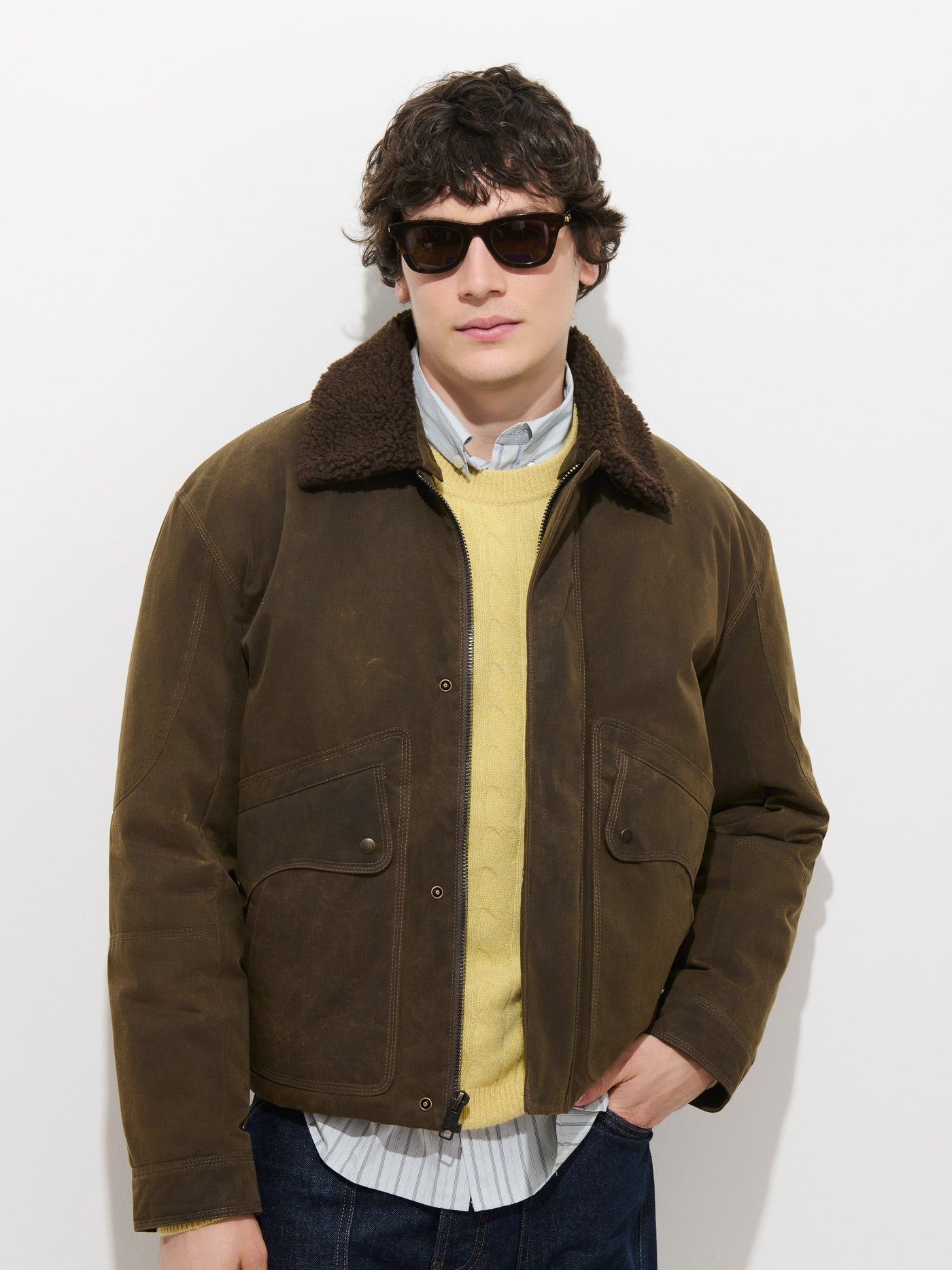 Ford Bomber Jacket in Waxed Canvas