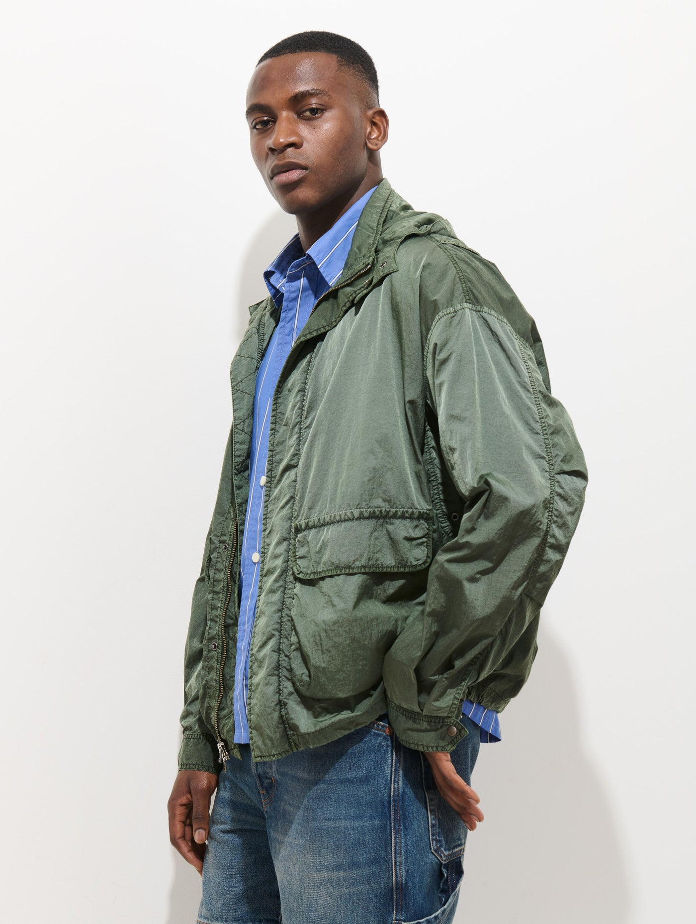 David Windbreaker In Crinkle Nylon