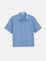 Lucas Polo In Heavyweight Cotton In Coastal