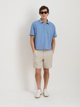 Pull On Field Short In Flax Linen In Flax