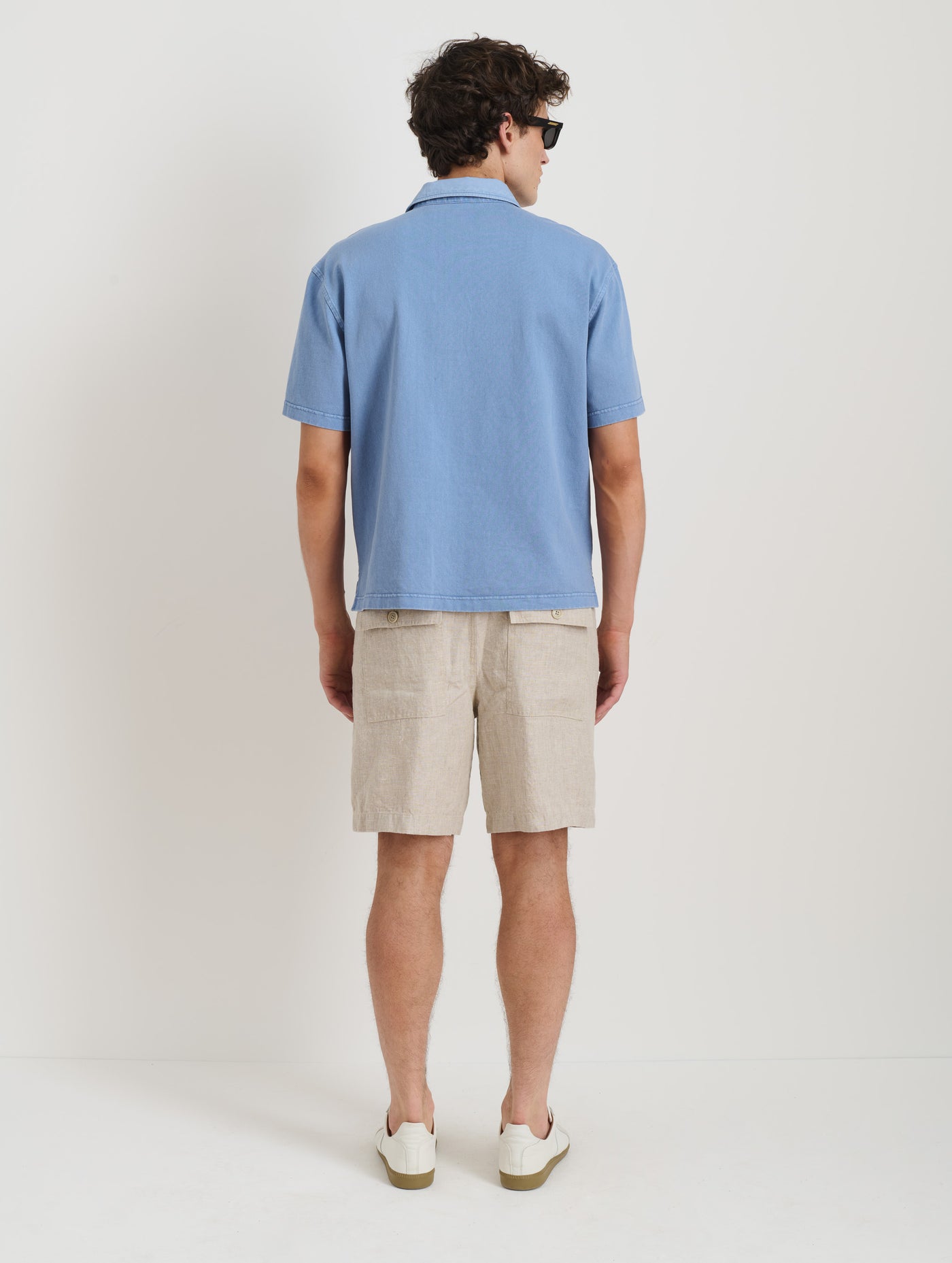 Pull On Field Short In Flax Linen