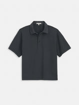 Lucas Polo In Heavyweight Cotton In Washed Black