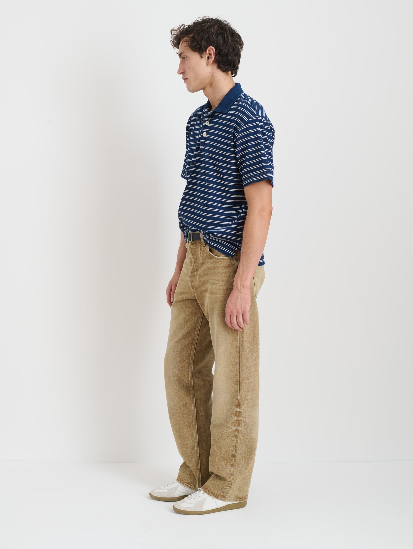 Lucas Polo In Indigo Double Stripe