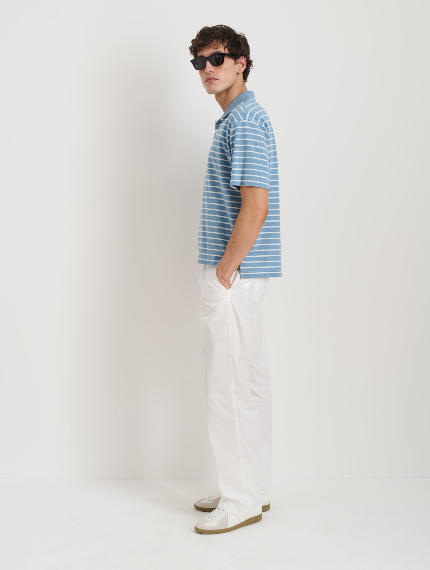 Lucas Polo In Indigo Stripe