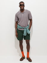 Garment Dyed Polo In Pique Cotton