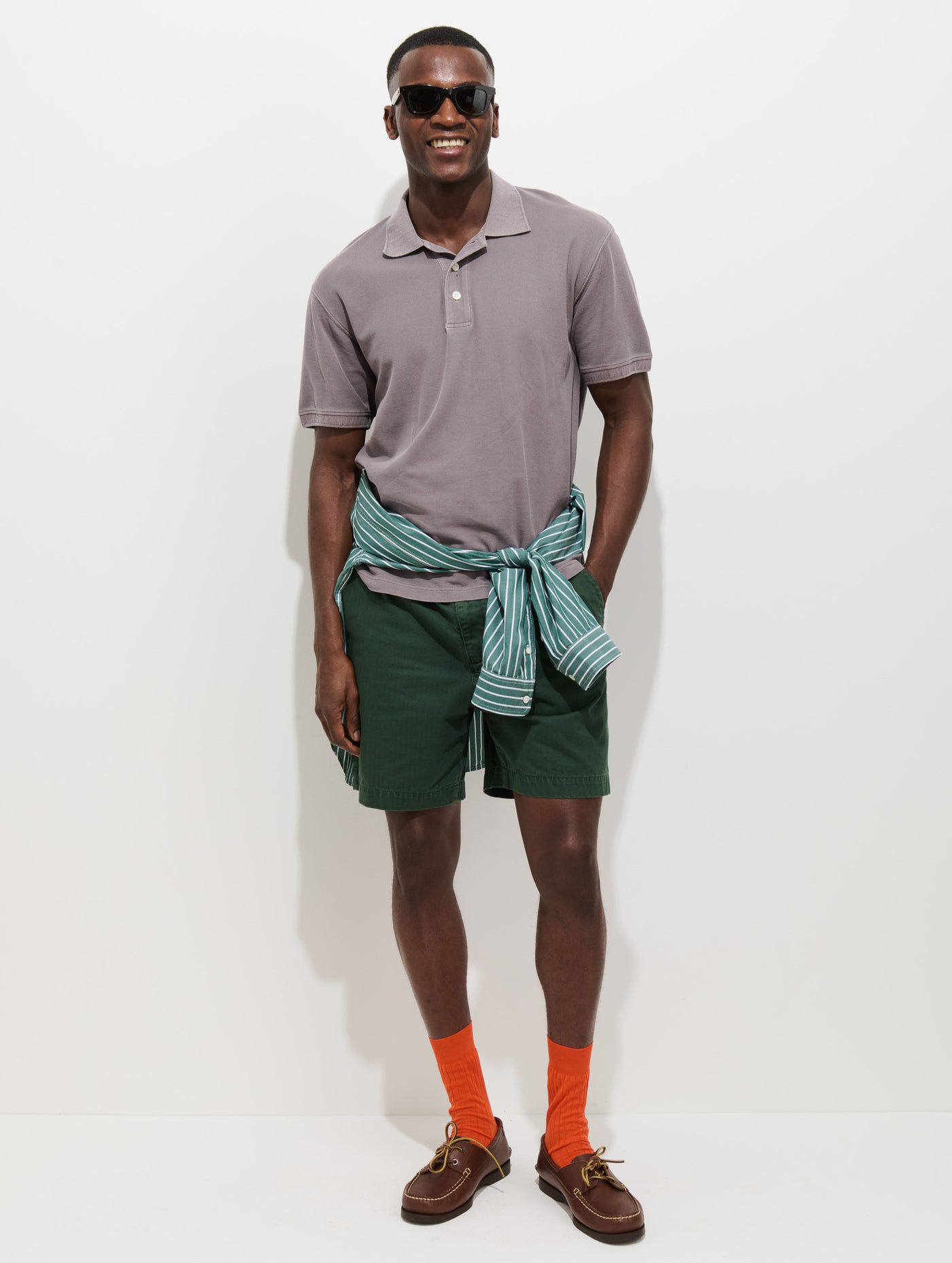 Garment Dyed Polo In Pique Cotton Lavender Grey / SM