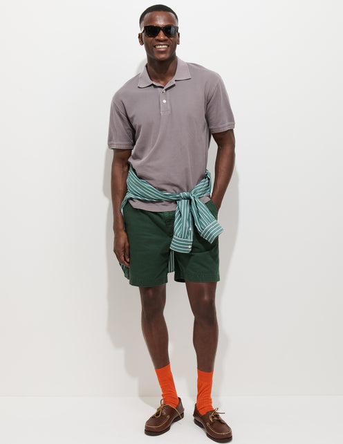 Garment Dyed Polo In Pique Cotton