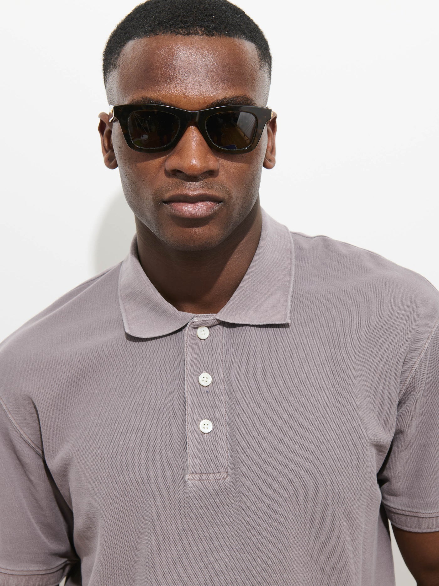 Garment Dyed Polo In Pique Cotton