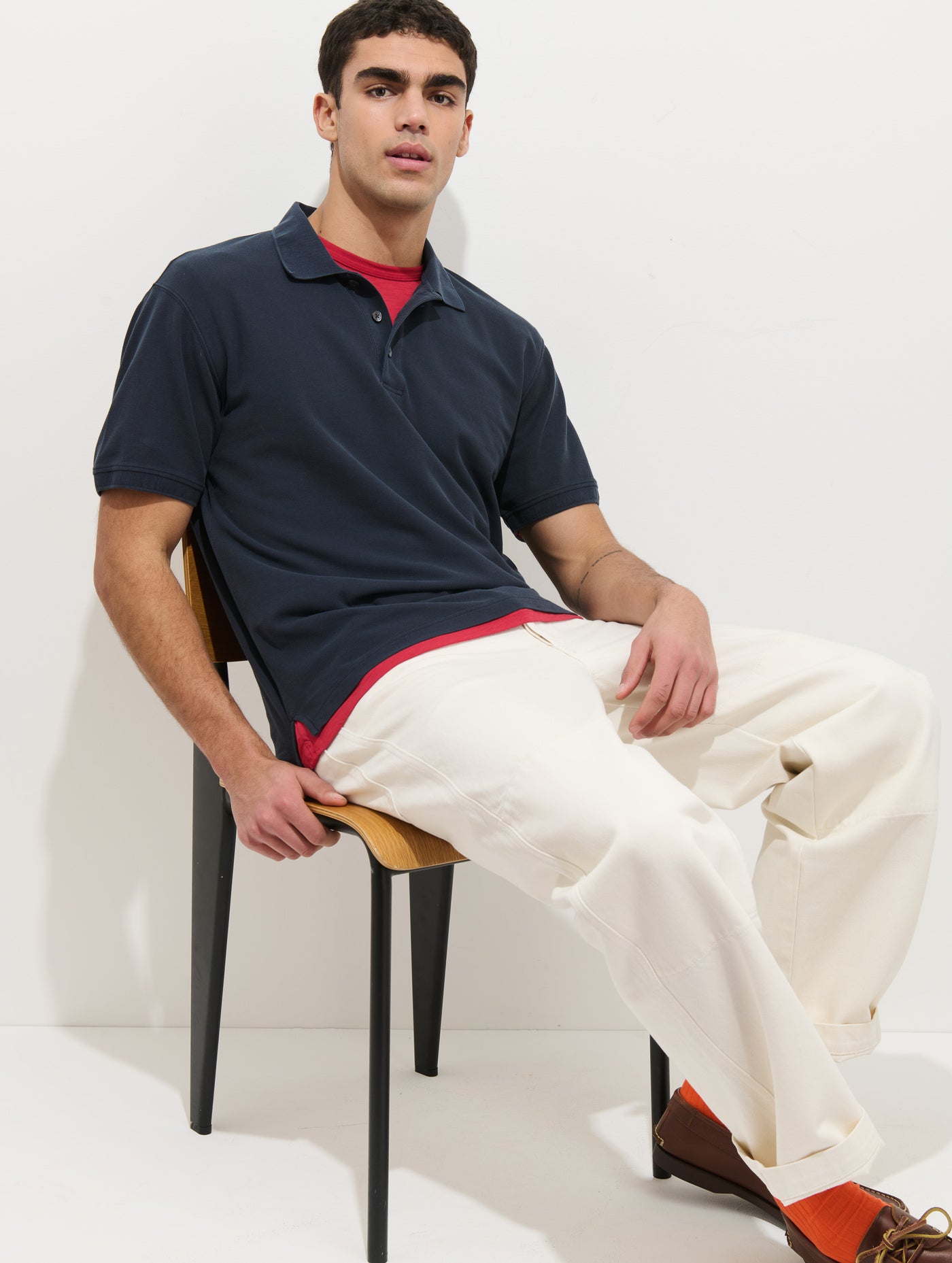 Garment Dyed Polo In Pique Cotton