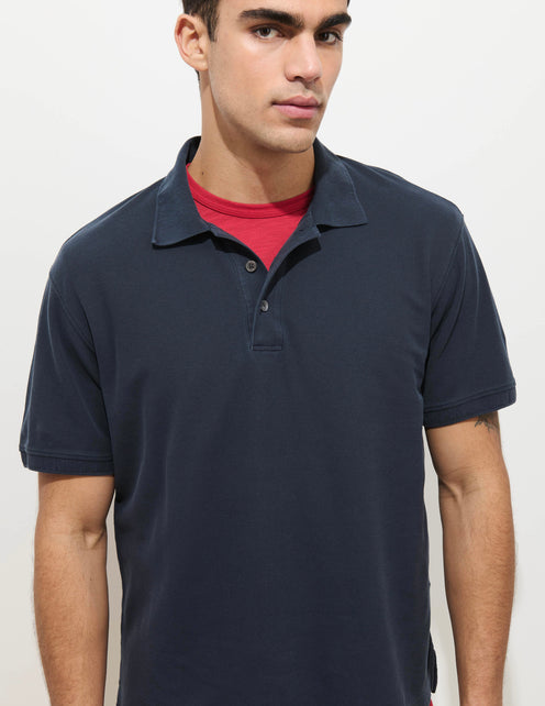 Garment Dyed Polo In Pique Cotton