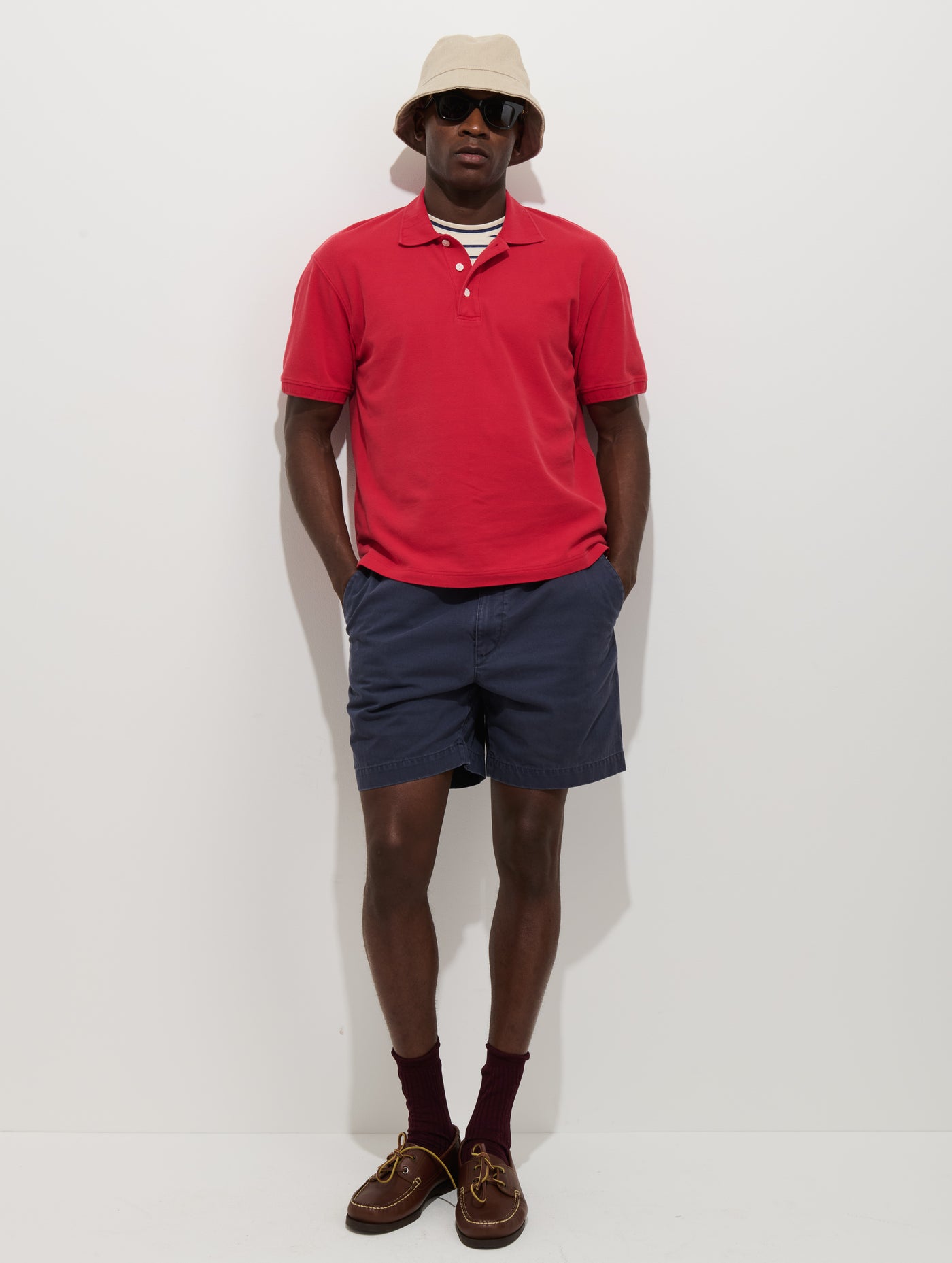 Garment Dyed Polo In Pique Cotton