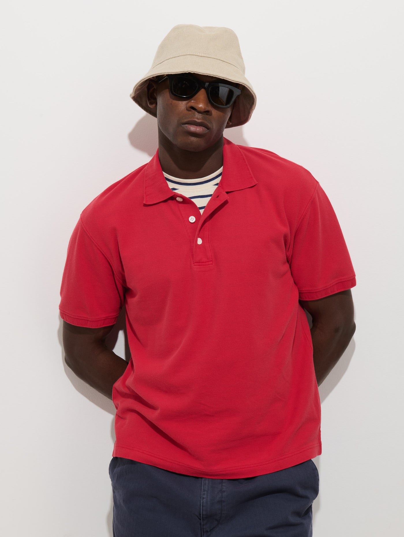 Garment Dyed Polo In Pique Cotton