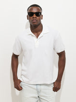 Garment Dyed Polo In Pique Cotton
