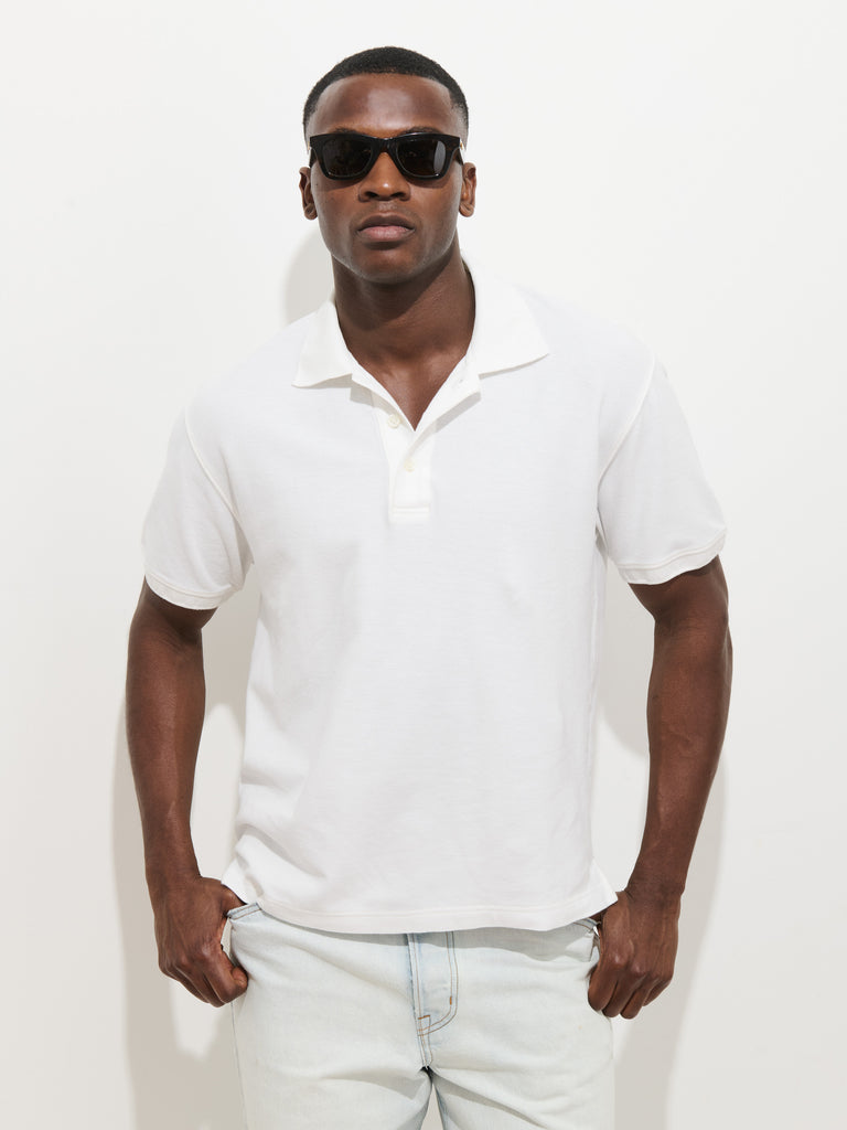 Garment Dyed Polo In Pique Cotton