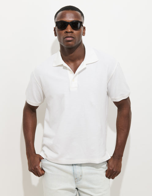 Garment Dyed Polo In Pique Cotton