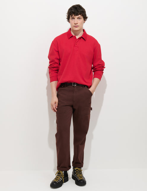 Garment Dyed Rugby Shirt In Cotton Jersey