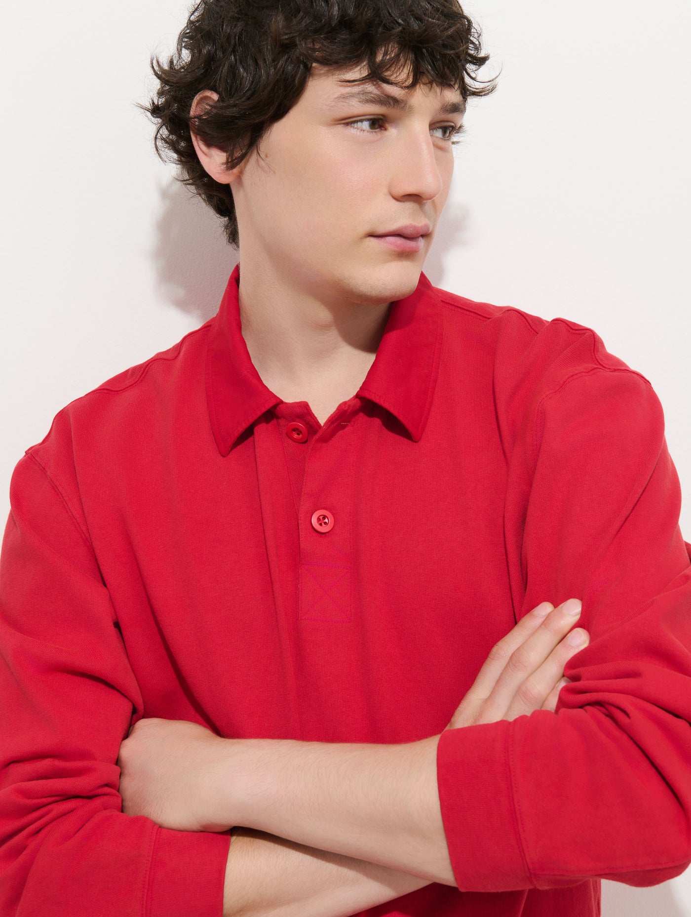 Garment Dyed Rugby Shirt In Cotton Jersey