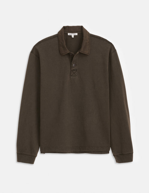 Garment Dyed Rugby Shirt In Cotton Jersey