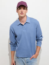 Garment Dyed Rugby Shirt In Cotton Jersey