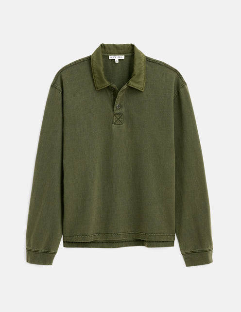 Garment Dyed Rugby Shirt In Cotton Jersey