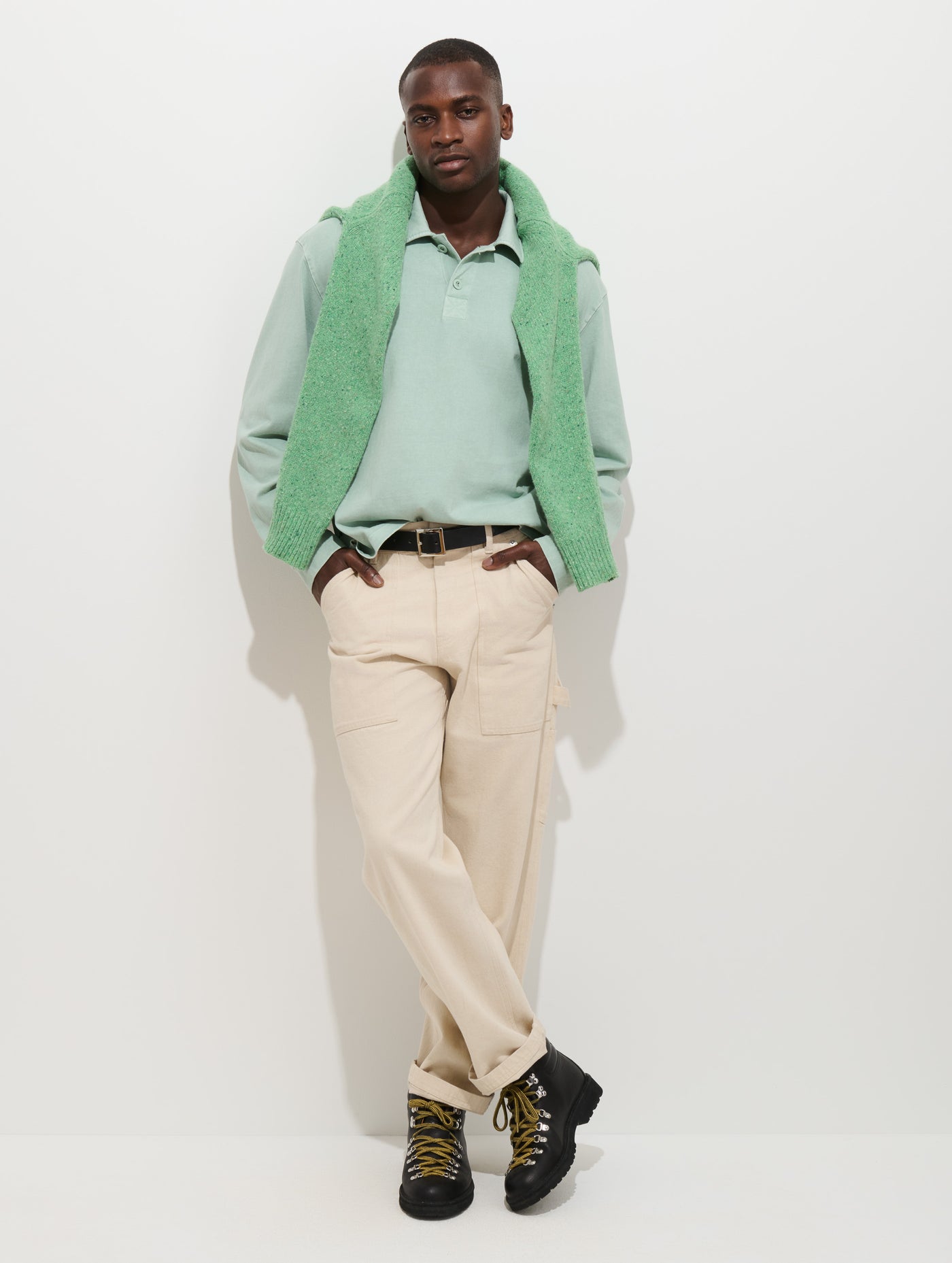 Garment Dyed Rugby Shirt In Cotton Jersey