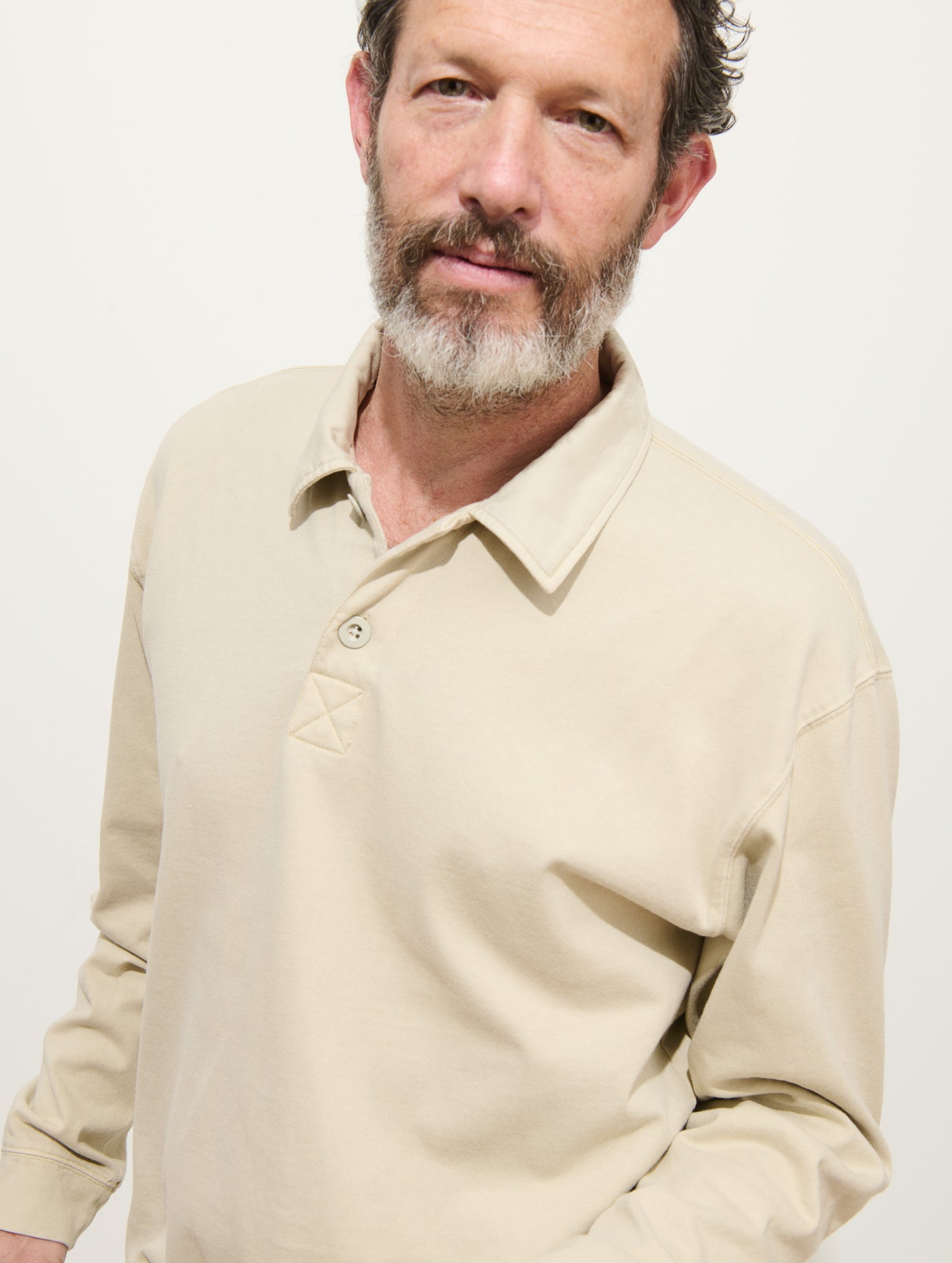 Garment Dyed Rugby Shirt In Cotton Jersey