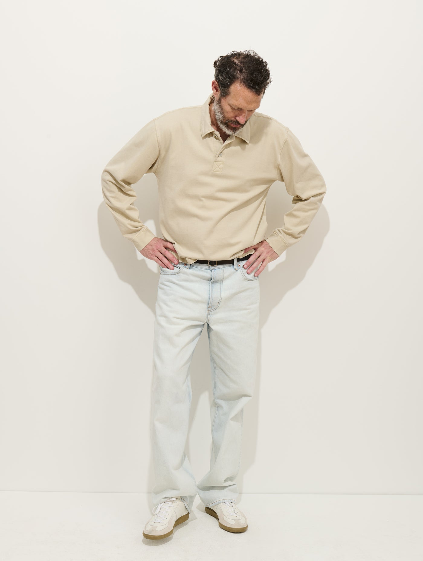 Garment Dyed Rugby Shirt In Cotton Jersey