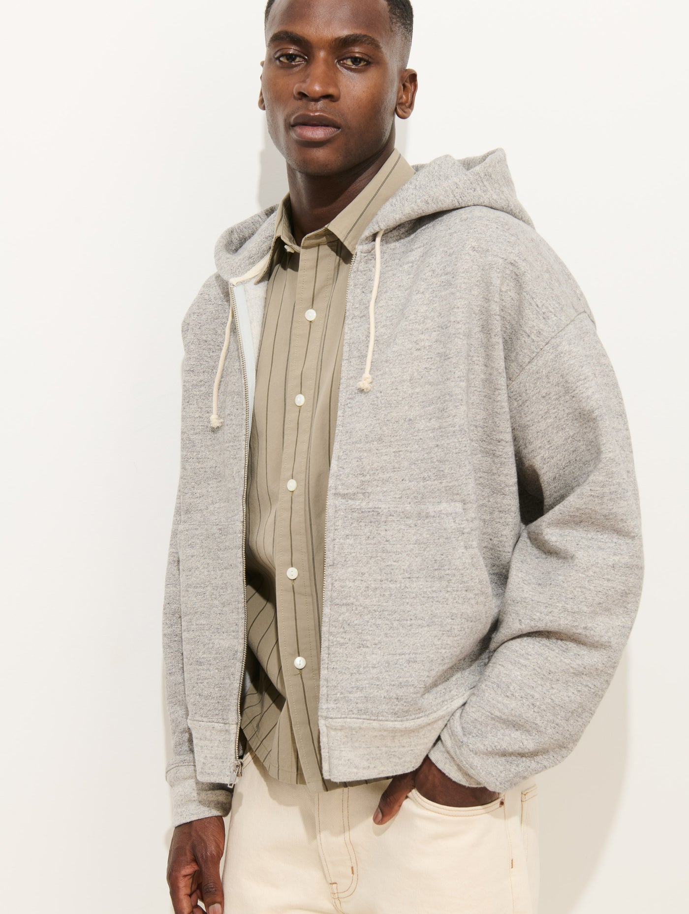 12th Street Zip Hoodie In Heather Fleece