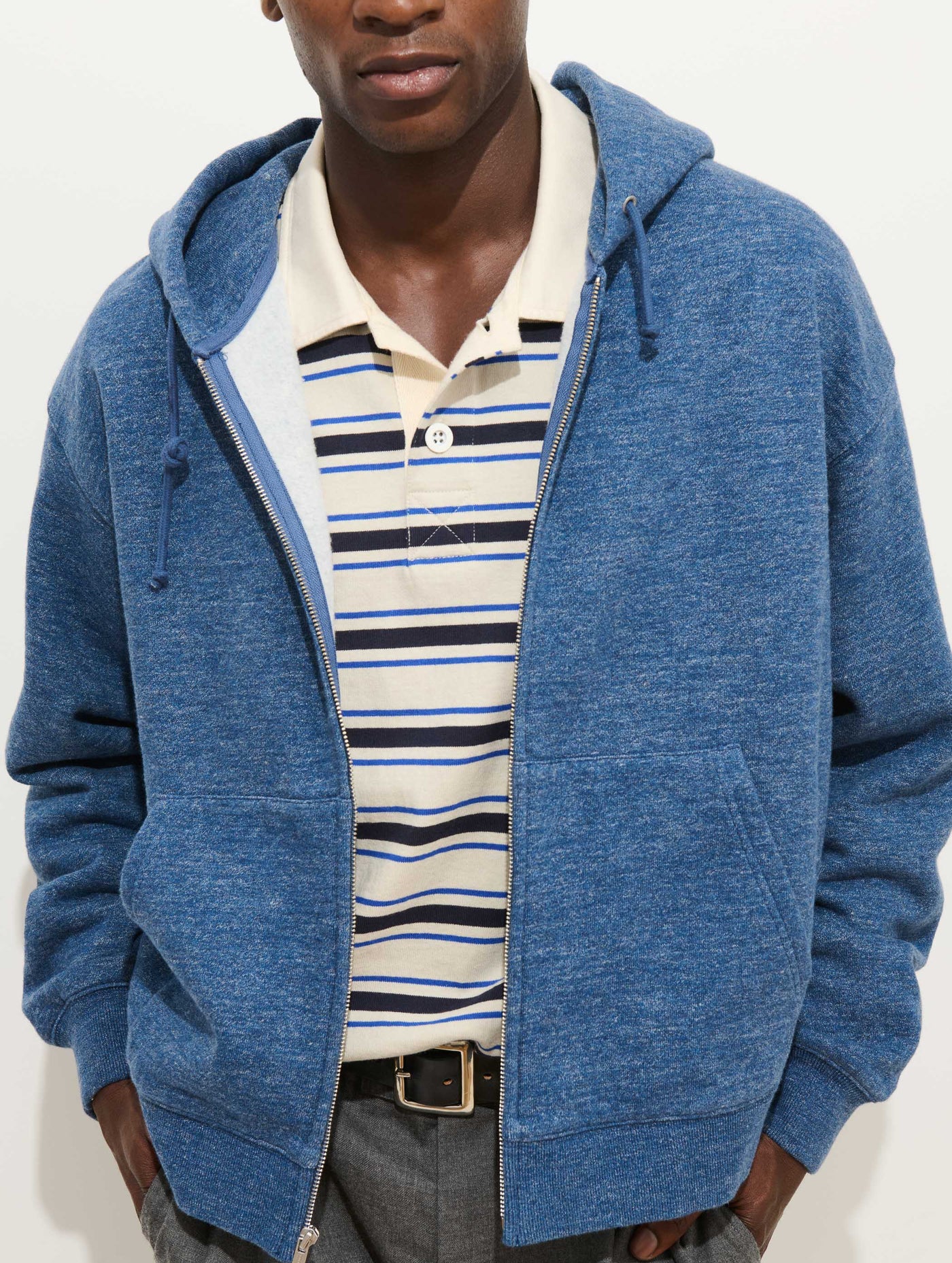 12th Street Zip Hoodie In Heather Fleece