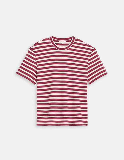 Crosby Striped Tee In Heavy Slub Cotton
