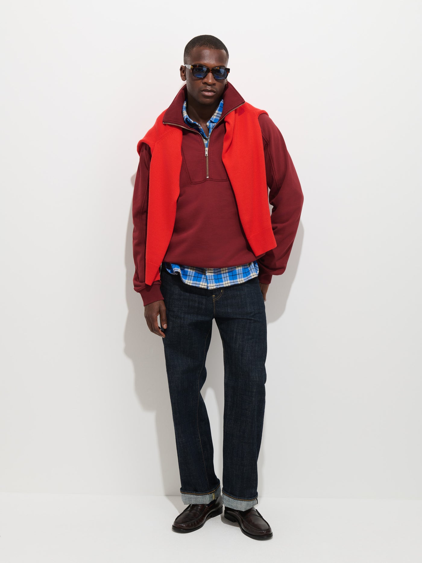 Noah Half Zip in Cotton Fleece