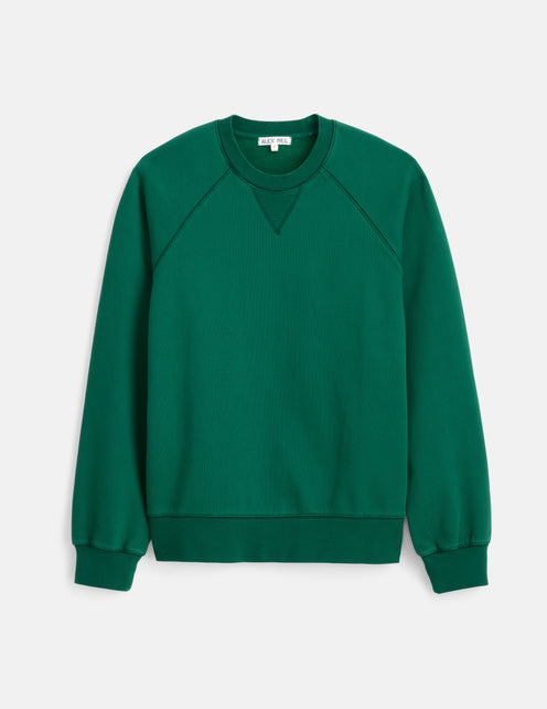 Garment Dye Raglan Sweatshirt in Cotton Fleece