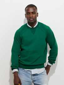Garment Dye Raglan Sweatshirt in Cotton Fleece