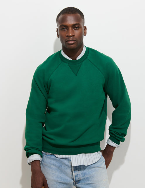 Garment Dye Raglan Sweatshirt in Cotton Fleece
