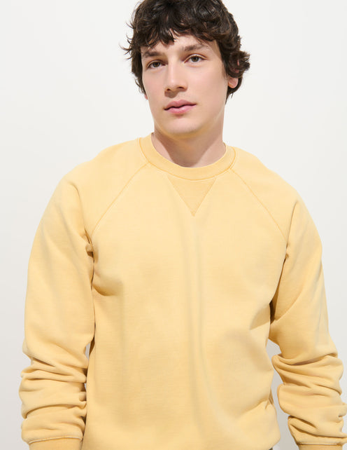 Garment Dye Raglan Sweatshirt in Cotton Fleece