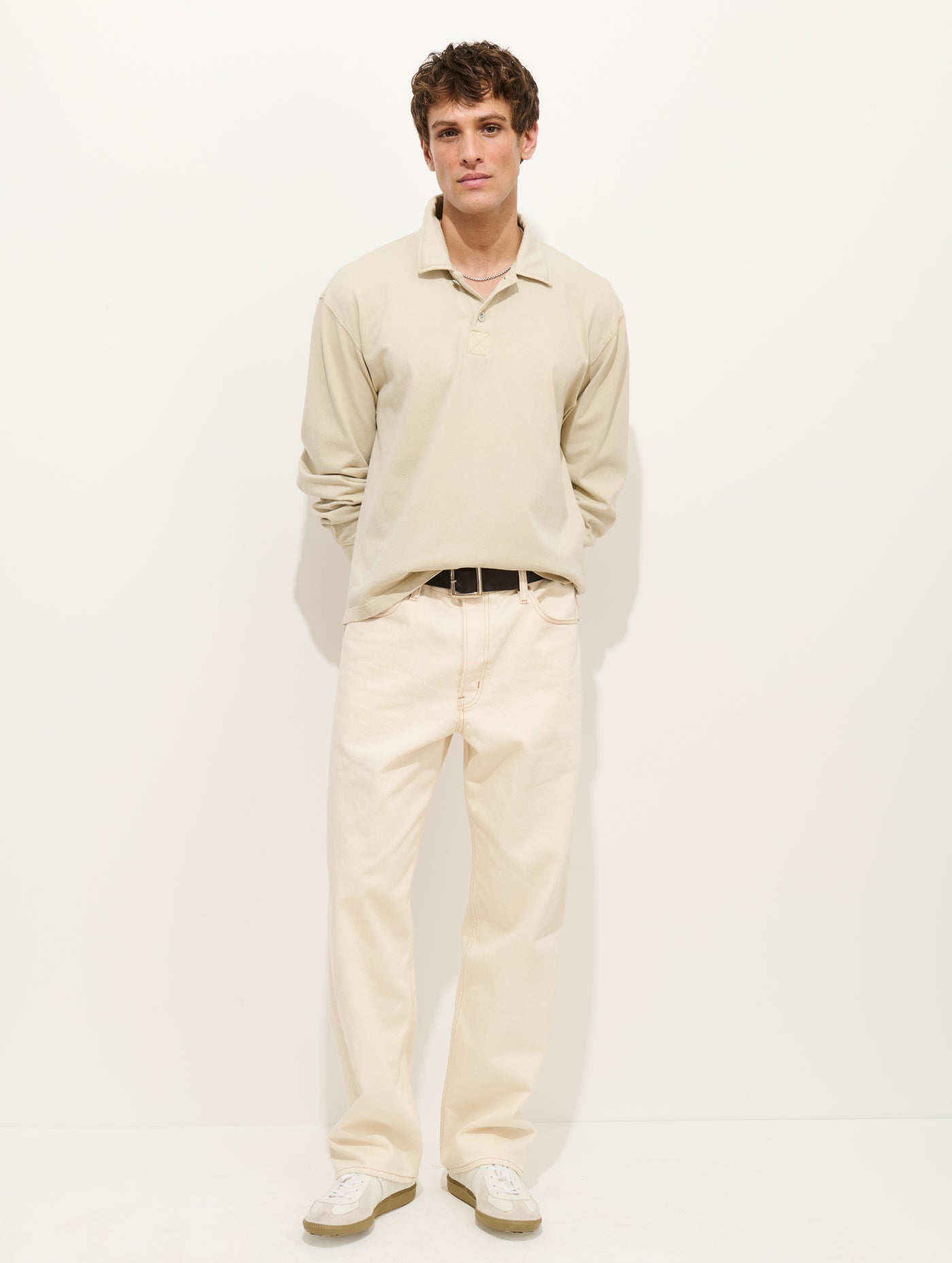 Garment Dyed Rugby Shirt In Cotton Jersey