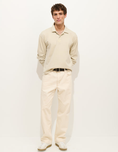 Garment Dyed Rugby Shirt In Cotton Jersey