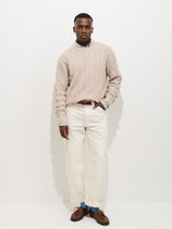 Aaron Cable Sweater in Cotton