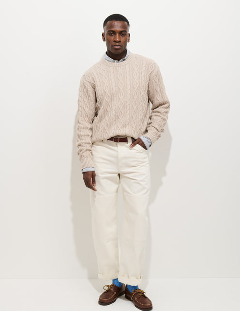 Aaron Cable Sweater in Cotton