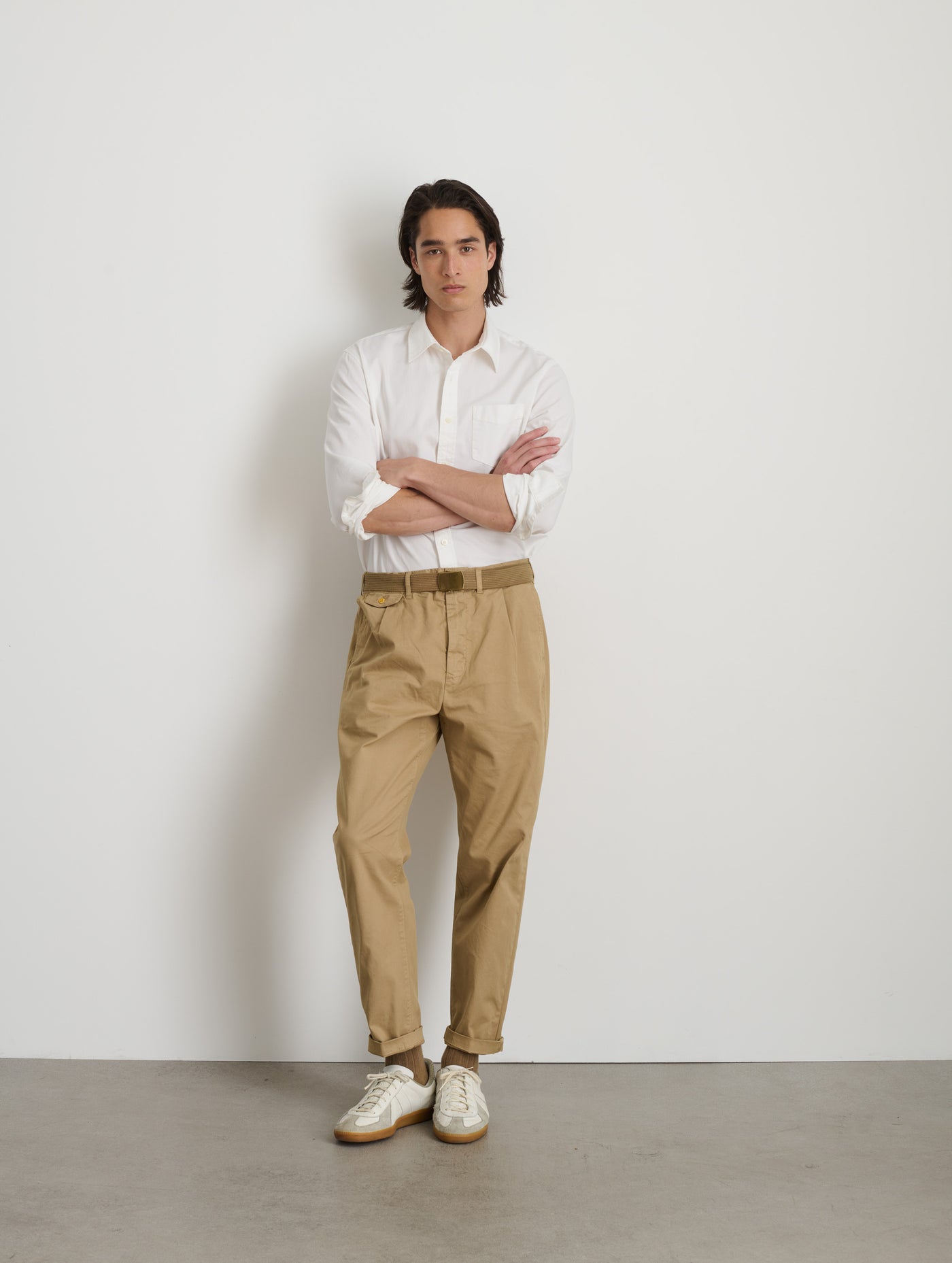 Standard Pleated Pant in Chino (Long Inseam)