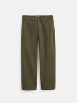 Straight Leg Pant In Vintage Wash Chino In Deep Moss