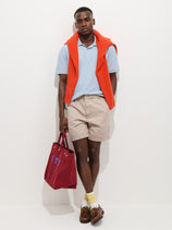 Pull On Short In Cotton Herringbone