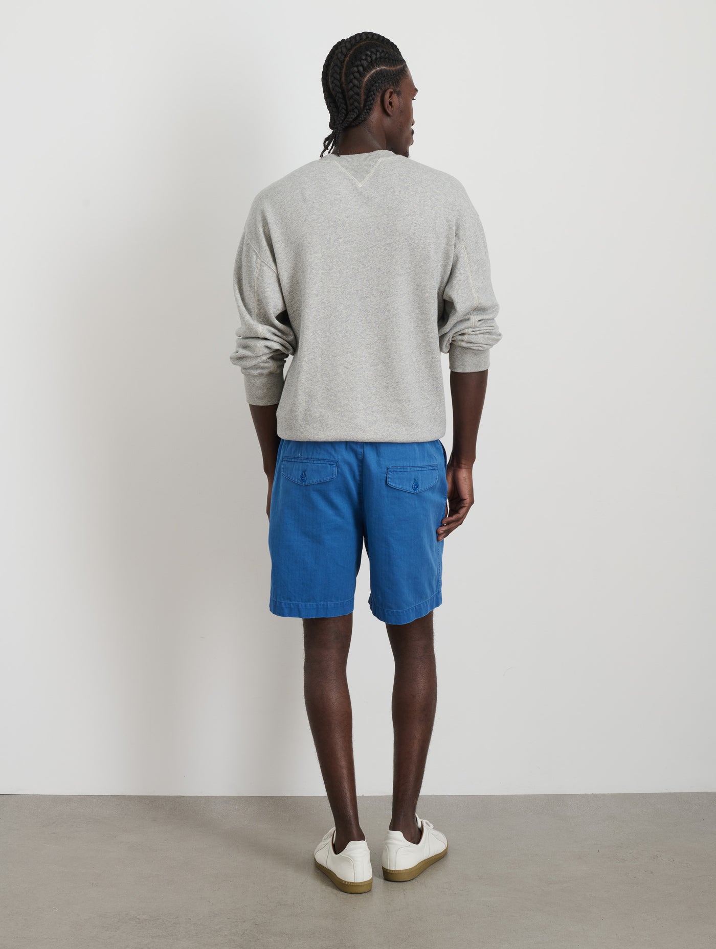 Pull On Short In Cotton Herringbone